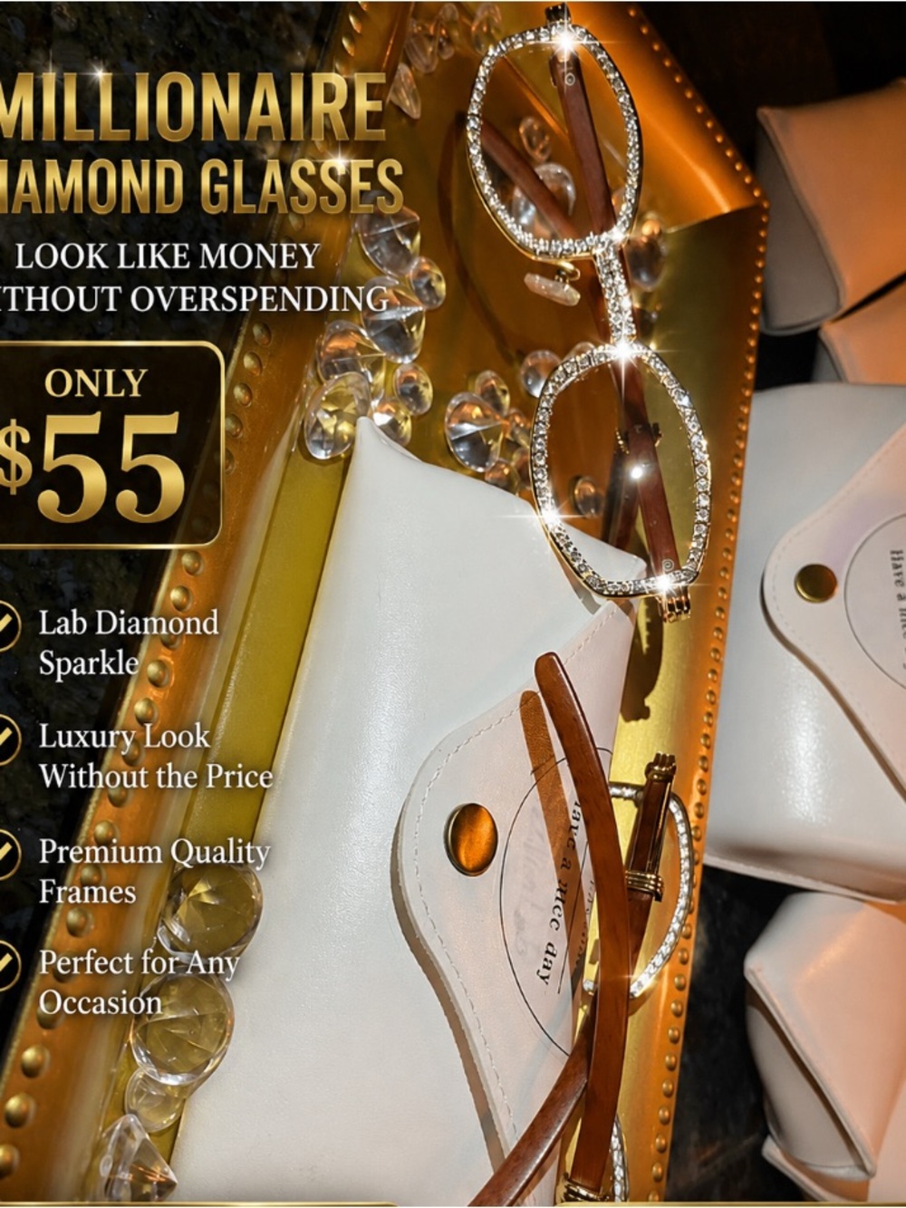Millionaire Celebrity Glasses “Look Like Money” One (1) Unisex wooden